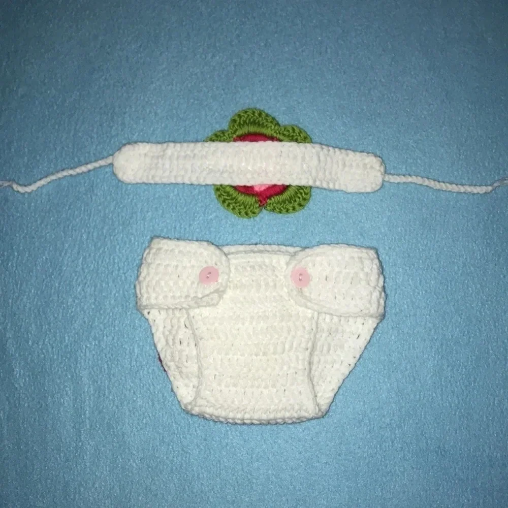 HANDMADE CROCHETED headband with matching bottoms